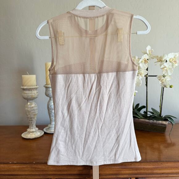 Generation Love Sheer Panel Sleeveless Top Nude Blush Size Small Sample NWOT - Picture 3 of 5